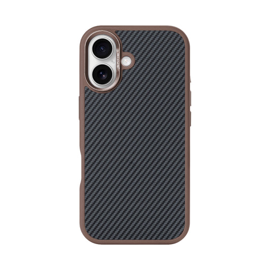 Rixus Mag Carbon With MagSafe Compatible For Apple iPhone 16 Plus Brown