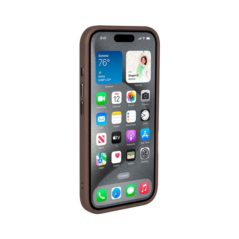 Rixus Mag Carbon With MagSafe Compatible For Apple iPhone 16 Plus Brown