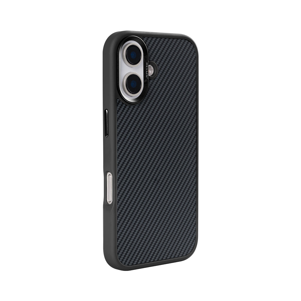 Rixus Mag Carbon With MagSafe Compatible For Apple iPhone 16 Plus Titanium Black