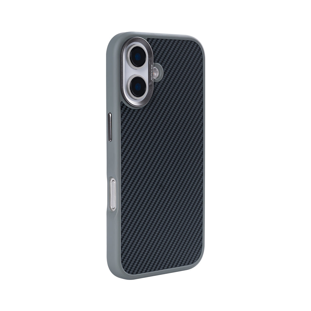 Rixus Mag Carbon With MagSafe Compatible For Apple iPhone 16 Plus Titanium Grey