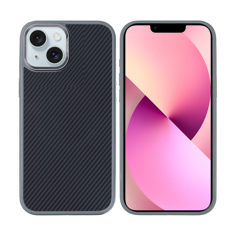 Rixus Mag Carbon With MagSafe Compatible For Apple iPhone 14 Titanium Grey