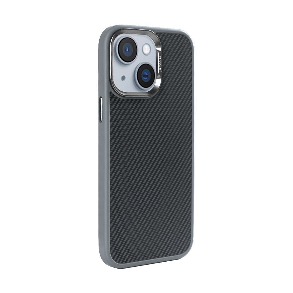 Rixus Mag Carbon With MagSafe Compatible For Apple iPhone 14 Titanium Grey
