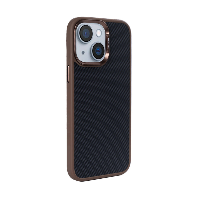Rixus Mag Carbon With MagSafe For iPhone 15 Plus Brown