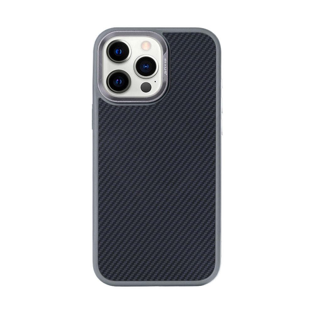 Rixus Mag Carbon With MagSafe Compatible For Apple iPhone 14 Pro Titanium Grey