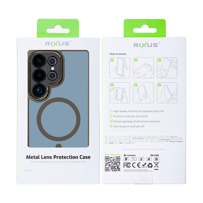 Rixus Classic 04 Case With MagSafe For Samsung Galaxy S25 Ultra S938B Brown