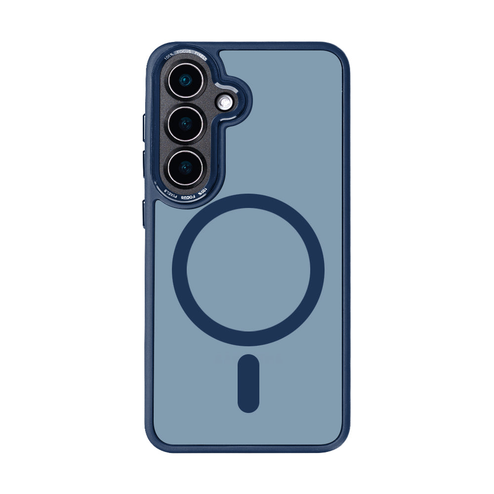 Rixus Classic 04 Case With MagSafe Compatible For Samsung Galaxy S25 Plus Dark Blue