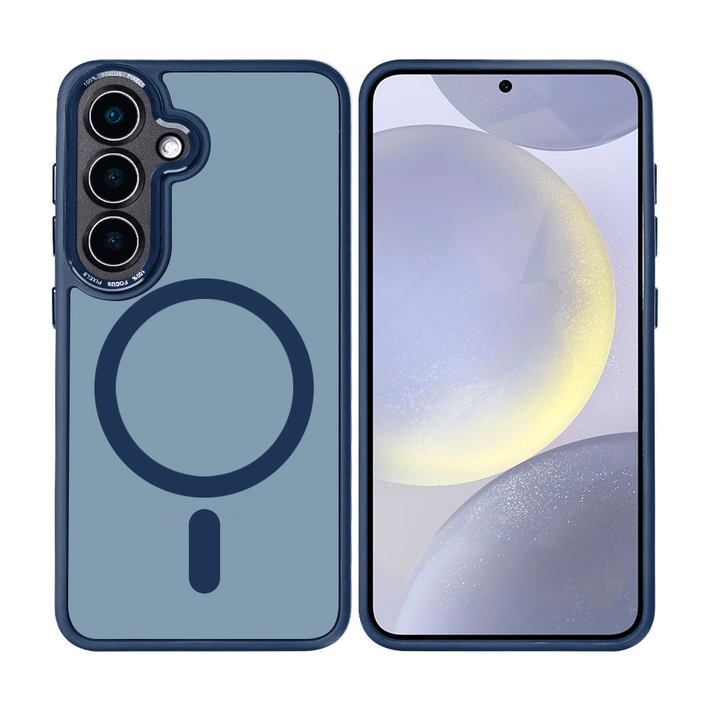 Rixus Classic 04 Case With MagSafe Compatible For Samsung Galaxy S25 Plus Dark Blue