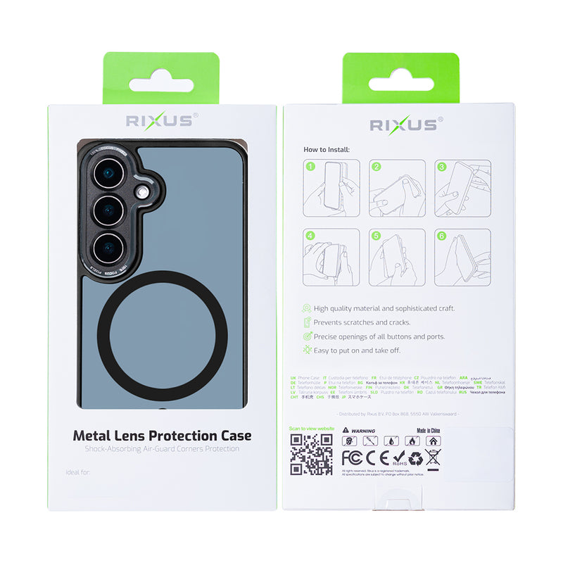 Rixus Classic 04 Case With MagSafe For Samsung Galaxy S25 Plus Black
