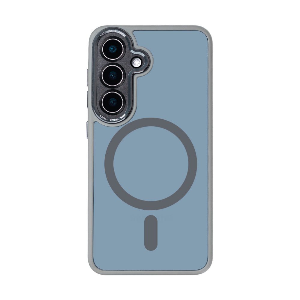 Rixus Classic 04 Case With MagSafe Compatible For Samsung Galaxy S25 Plus Titanium Grey