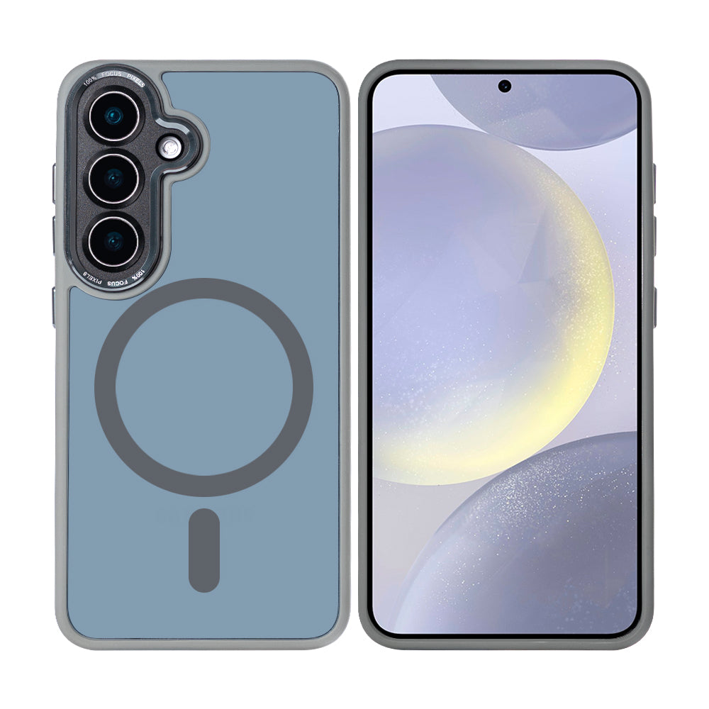 Rixus Classic 04 Case With MagSafe Compatible For Samsung Galaxy S25 Plus Titanium Grey