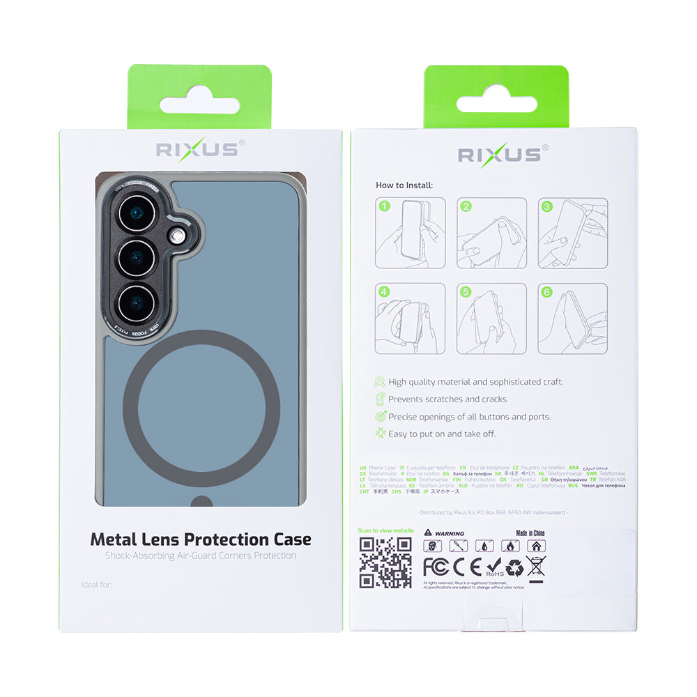 Rixus Classic 04 Case With MagSafe Compatible For Samsung Galaxy S25 Plus Titanium Grey