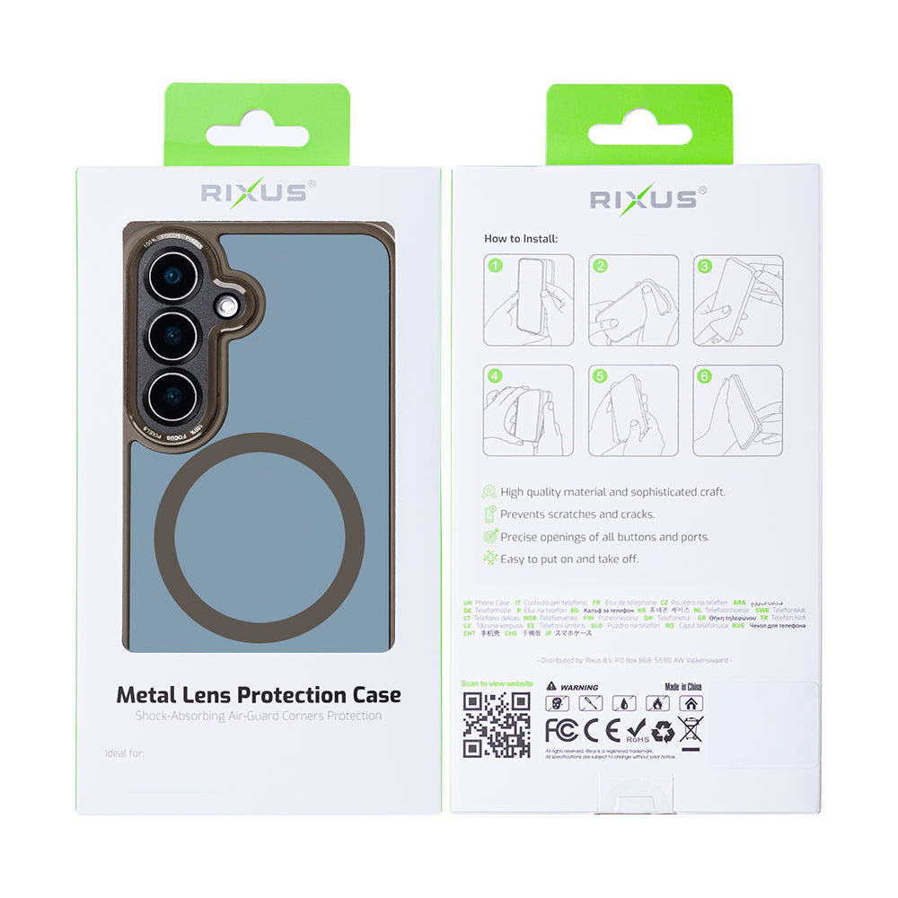 Rixus Classic 04 Case With MagSafe Compatible For Samsung Galaxy S25 Plus Brown