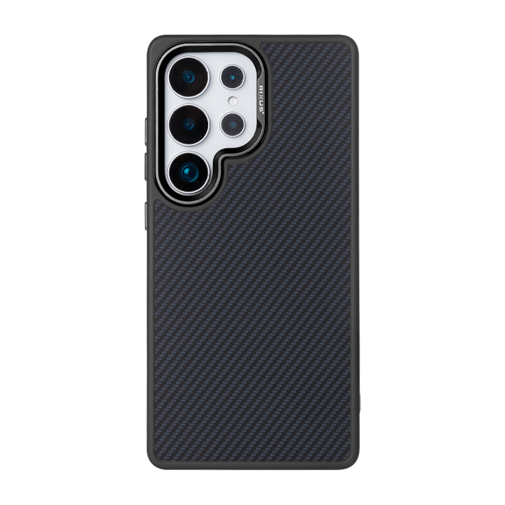 Rixus Mag Carbon With MagSafe Compatible For Samsung Galaxy S25 Ultra Titanium Black