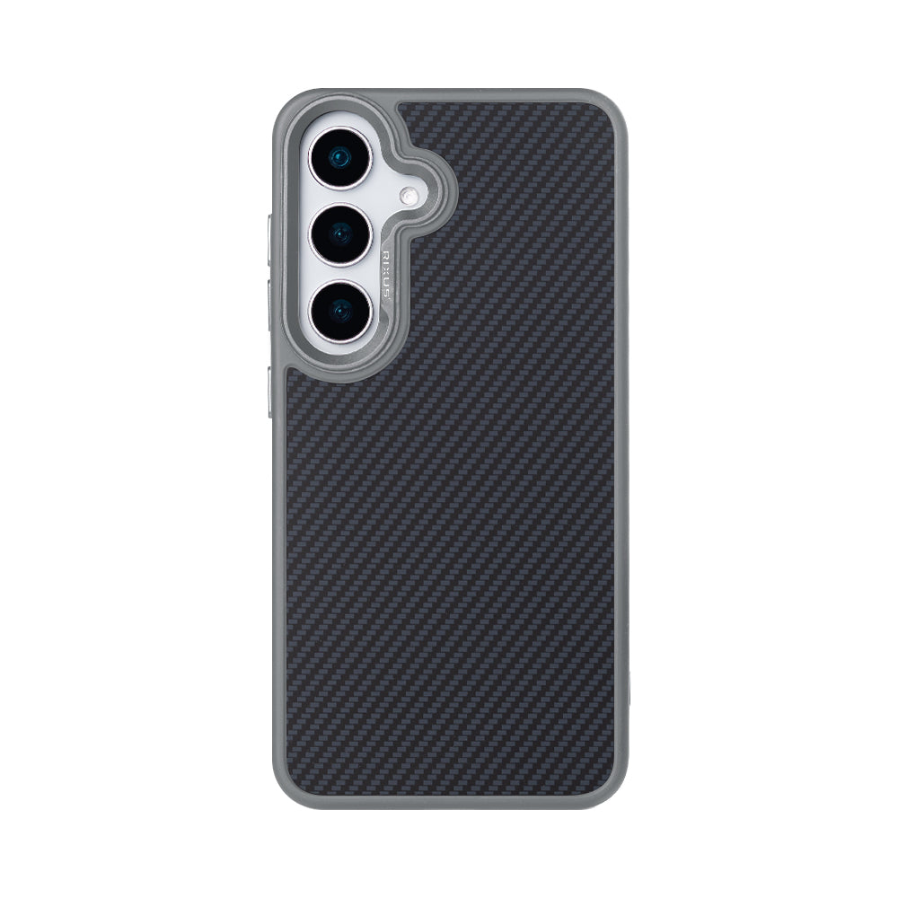 Rixus Mag Carbon With MagSafe Compatible For Samsung Galaxy S25 Plus Titanium Grey