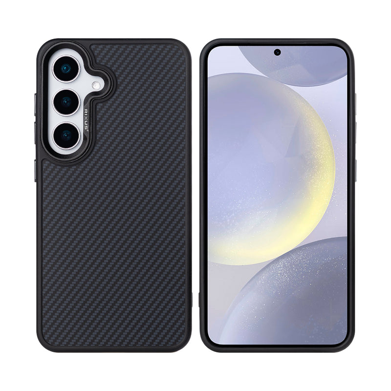 Rixus Mag Carbon With MagSafe For Samsung Galaxy S25 Plus S936B Titanium Black
