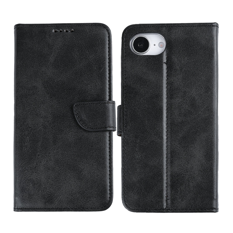 Rixus Bookcase For iPhone 16e Black
