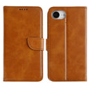Rixus Bookcase For iPhone 16e Light Brown