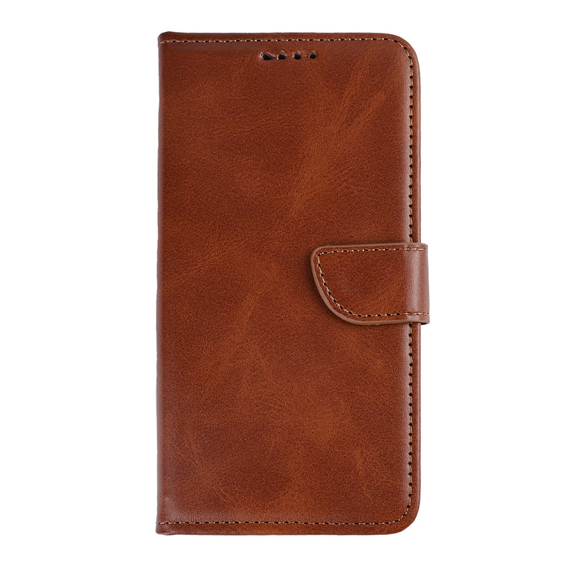 Rixus Bookcase For iPhone 16e Brown