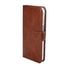 Rixus Bookcase For Apple iPhone 16e Brown