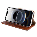 Rixus Bookcase For iPhone 16e Brown
