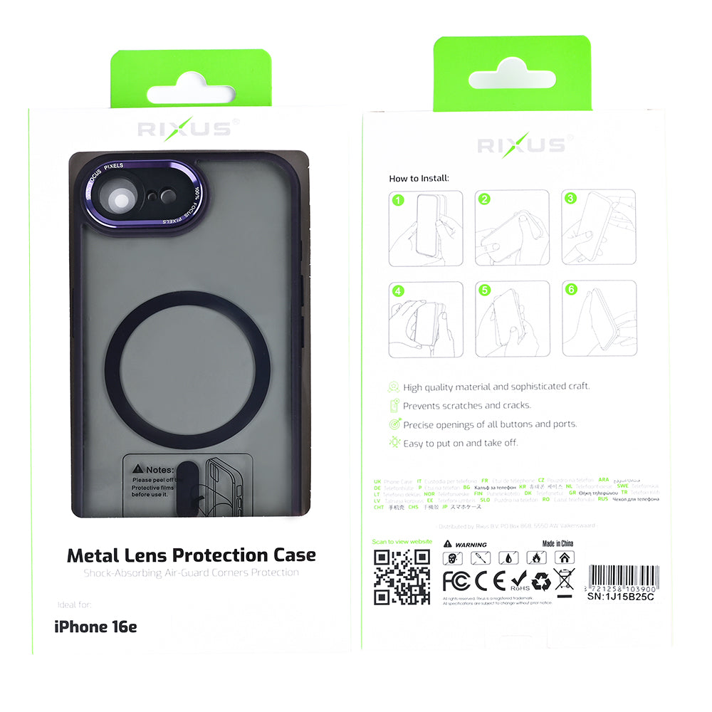 Rixus Classic 04 Case With MagSafe Compatible For Apple iPhone 16e Purple