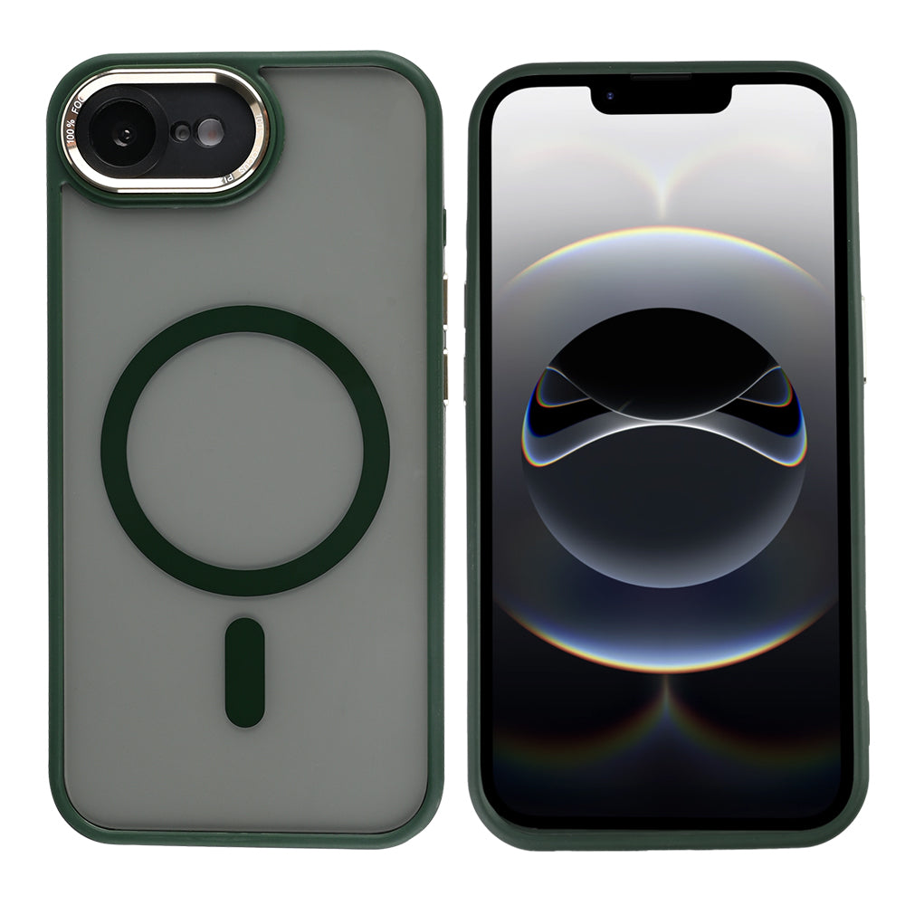 Rixus Classic 04 Case With MagSafe Compatible For Apple iPhone 16e Dark Green