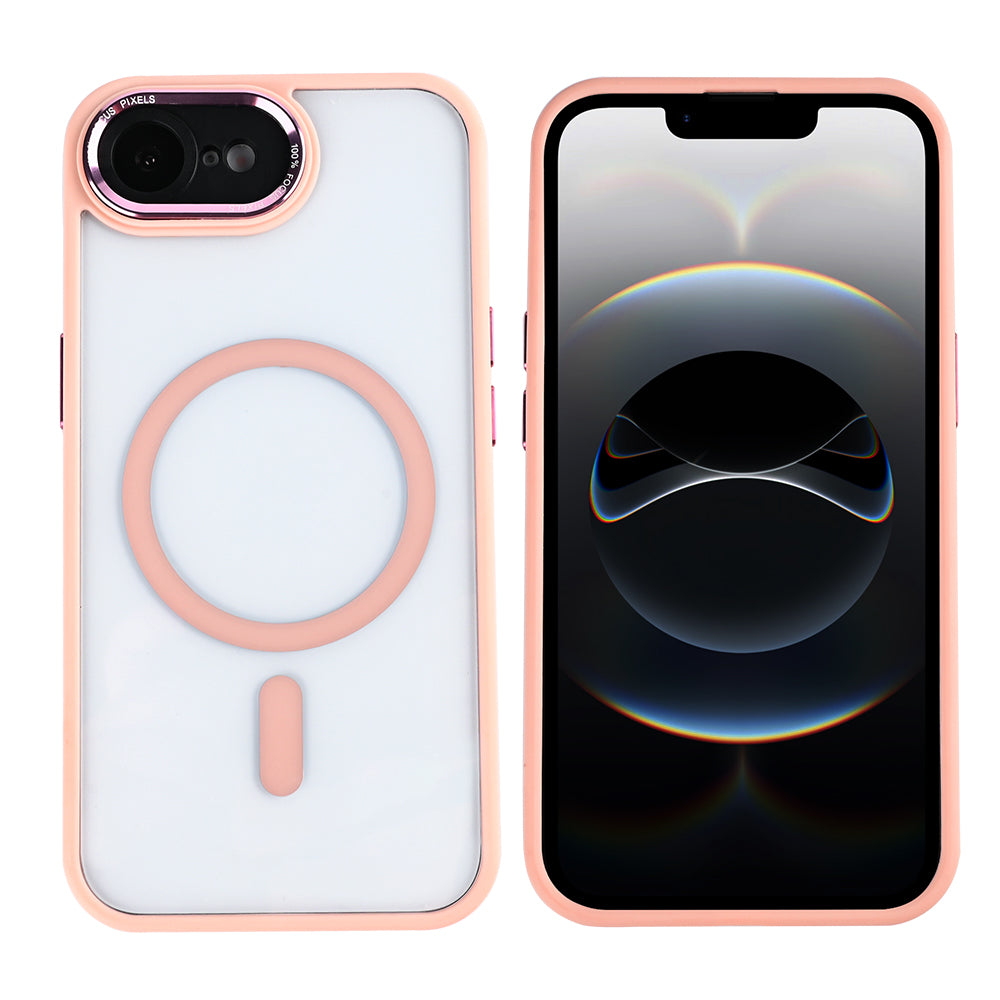 Rixus Classic 04 Case With MagSafe Compatible For Apple iPhone 16e Pink