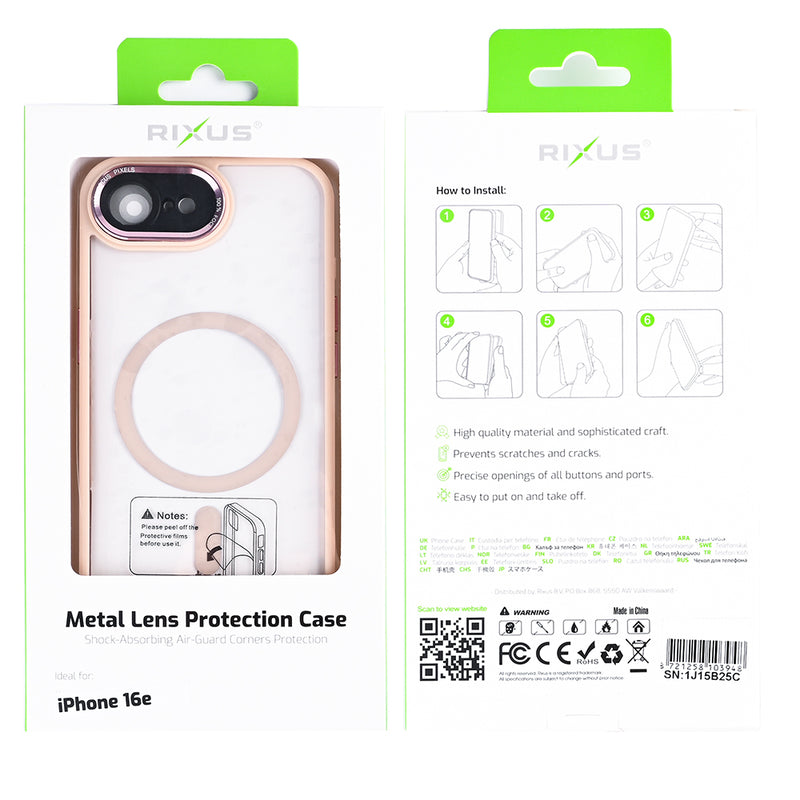 Rixus Classic 04 Case With MagSafe For iPhone 16e Pink