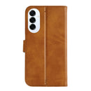 Rixus Bookcase For Samsung Galaxy S25 Edge S937B Light Brown