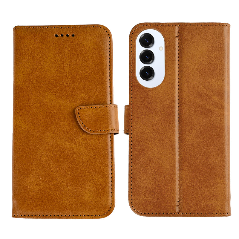 Rixus Bookcase For Samsung Galaxy S25 Edge S937B Light Brown