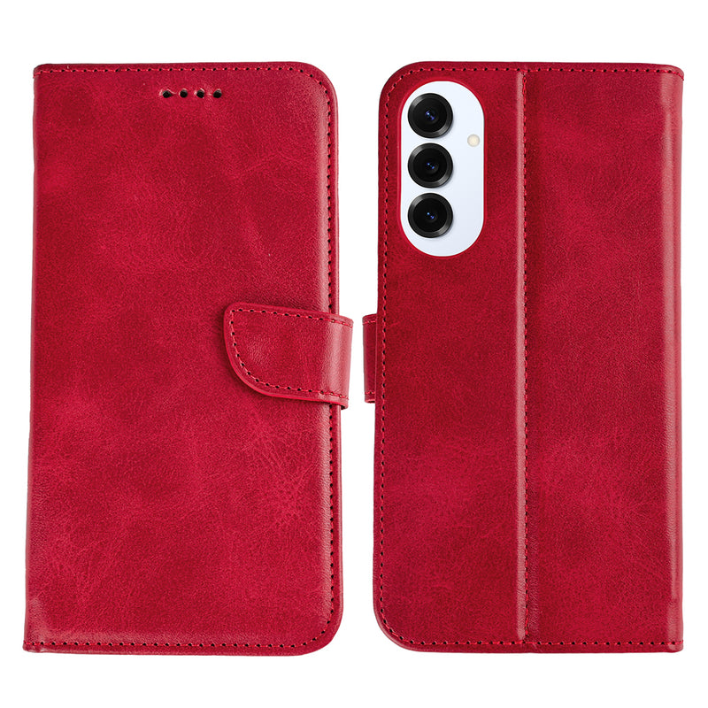 Rixus Bookcase For Samsung Galaxy S25 Edge S937B Dark Red