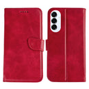 Rixus Bookcase For Samsung Galaxy S25 Edge Dark Red