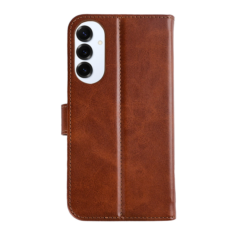 Rixus Bookcase For Samsung Galaxy S25 Edge S937B Brown