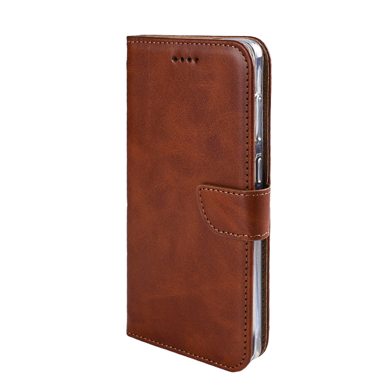 Rixus Bookcase For Samsung Galaxy S25 Edge S937B Brown