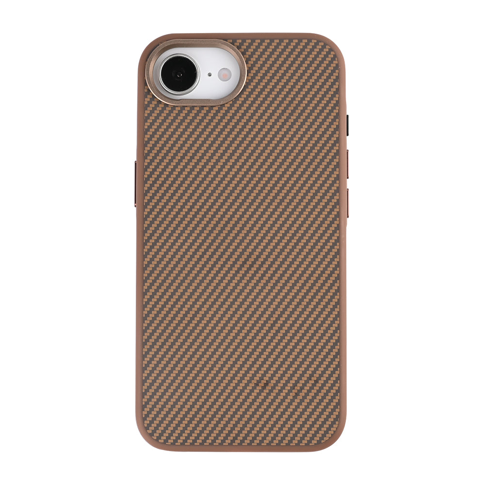 Rixus Mag Carbon With MagSafe Compatible For Apple iPhone 16e, 17e Brown