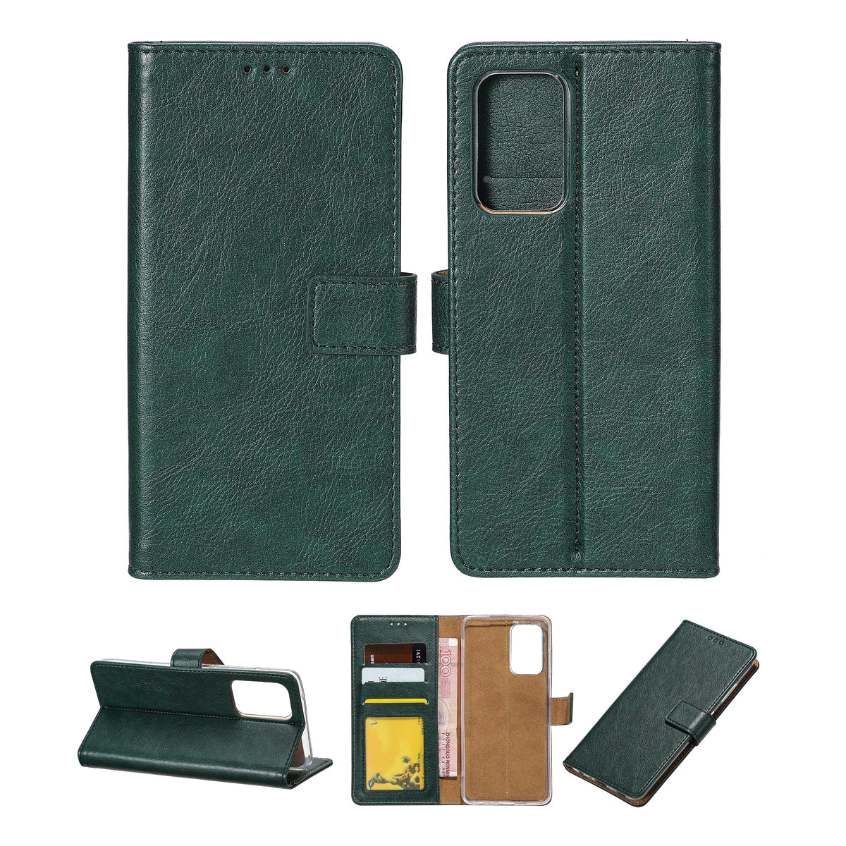 Rixus Bookcase For Apple iPhone 13 Pro Green
