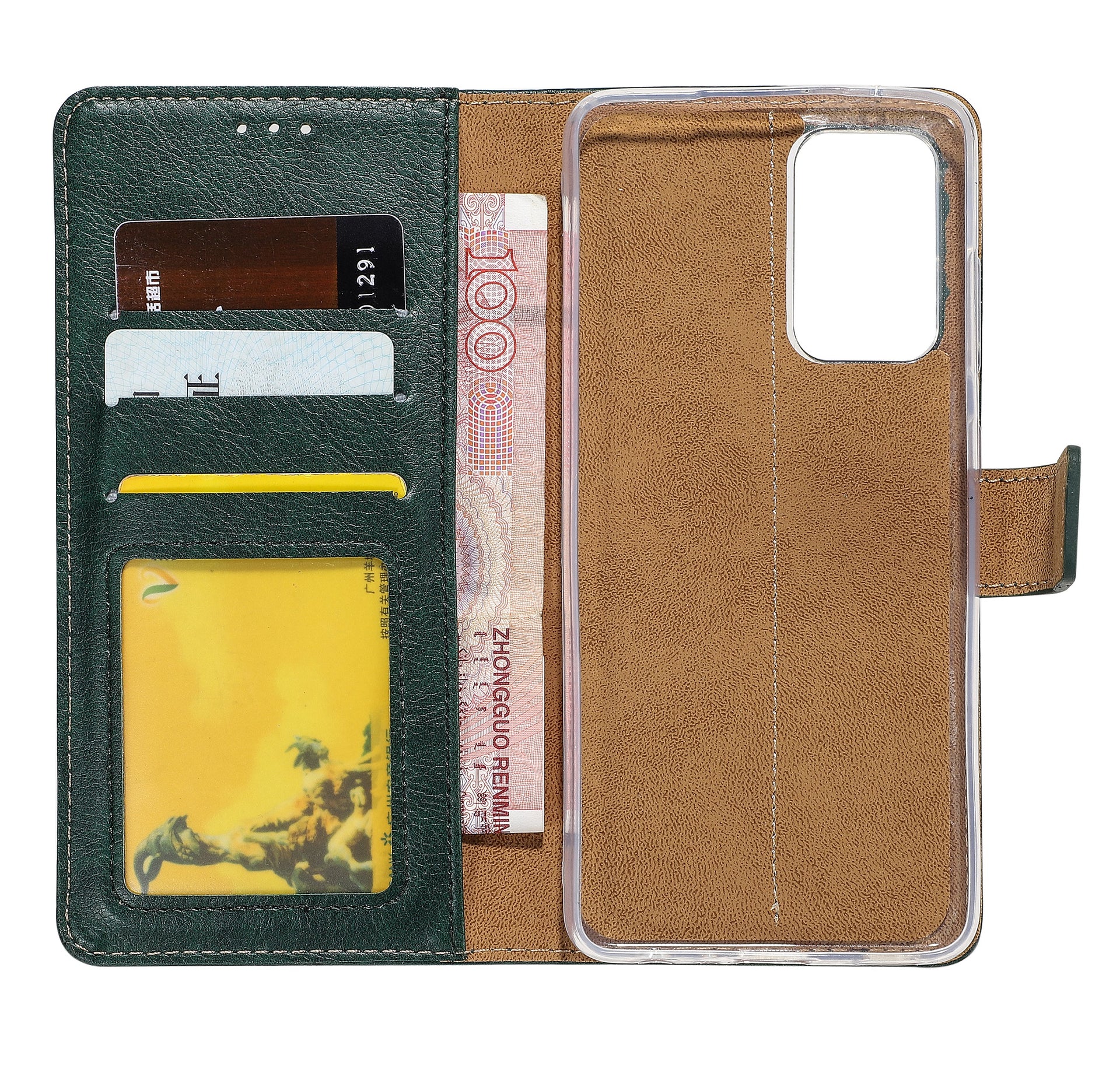 Rixus Bookcase For Apple iPhone 13 Pro Max Green
