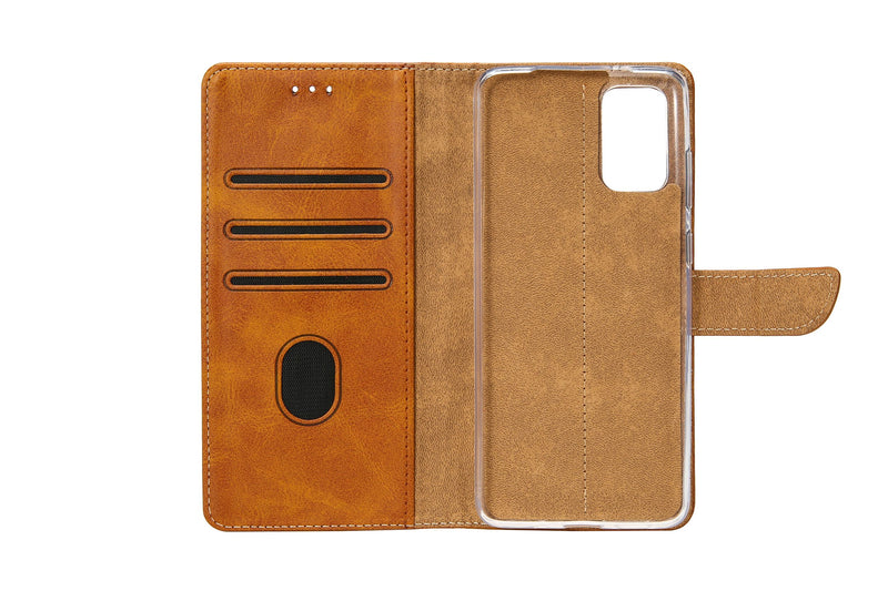 Rixus Bookcase For iPhone 14 Pro Light Brown