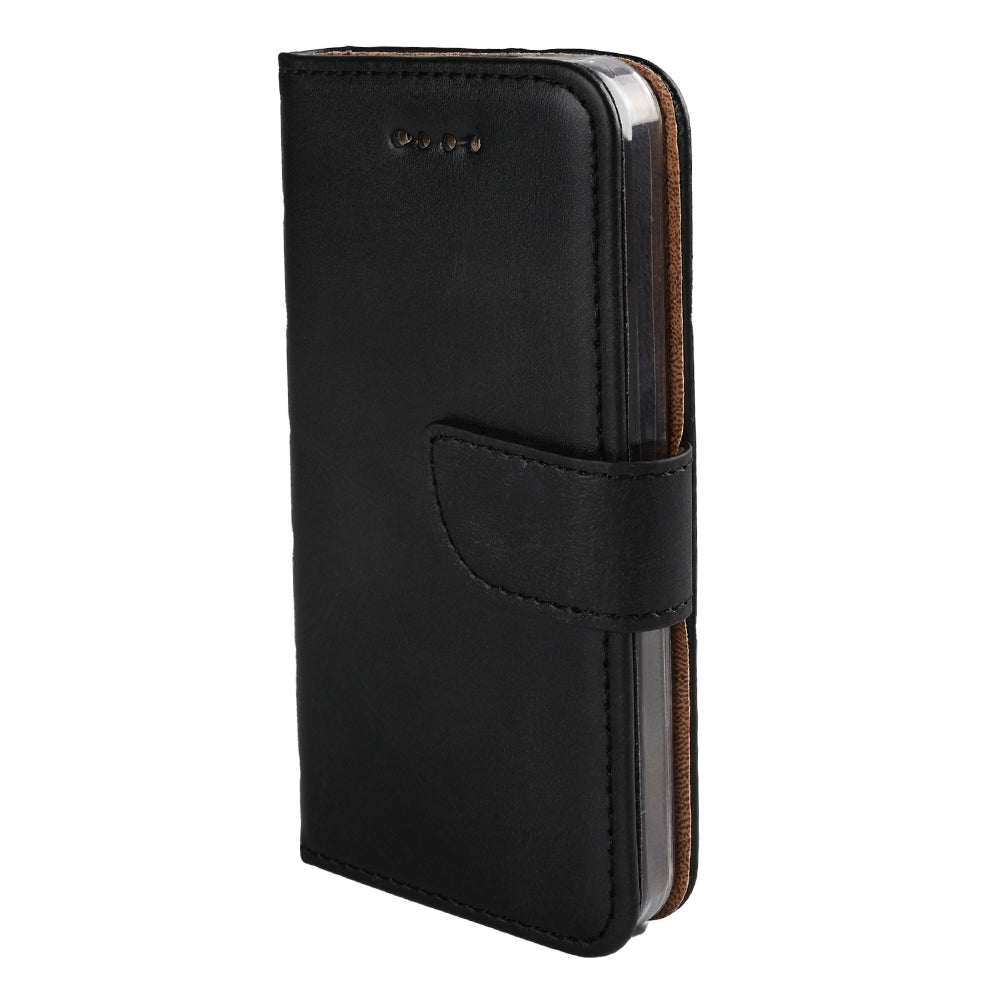 Rixus Bookcase For Apple iPhone 5, 5S Black