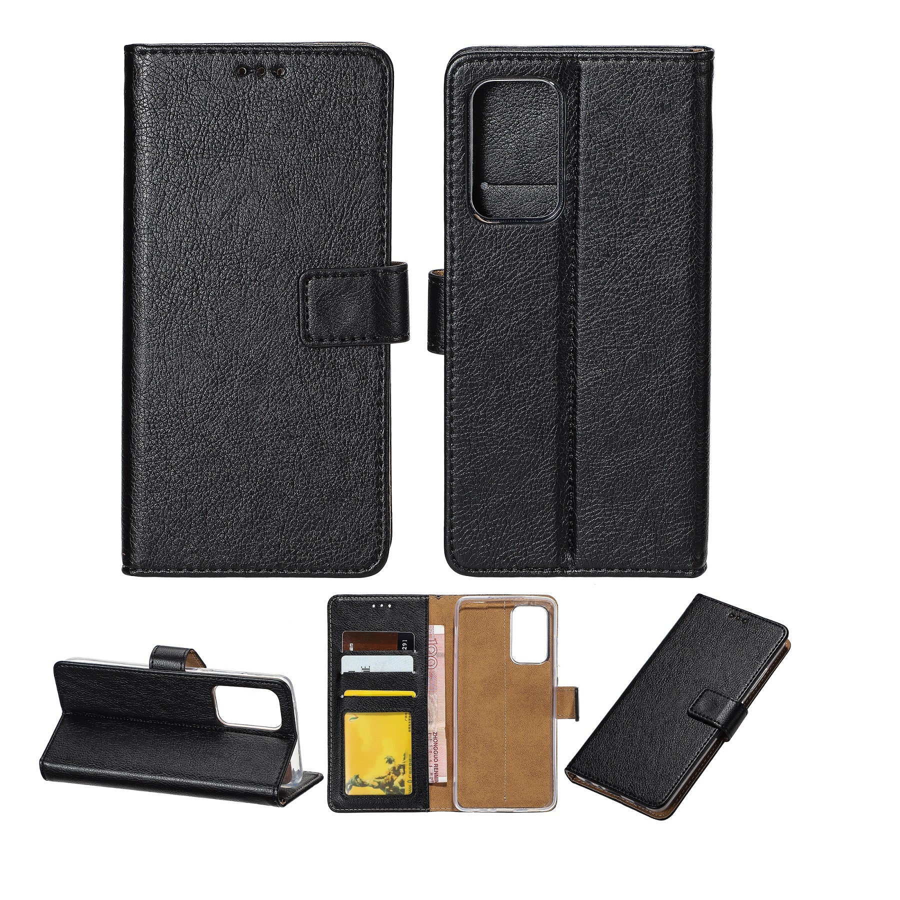 Rixus Bookcase For Apple iPhone 6, 6S Black