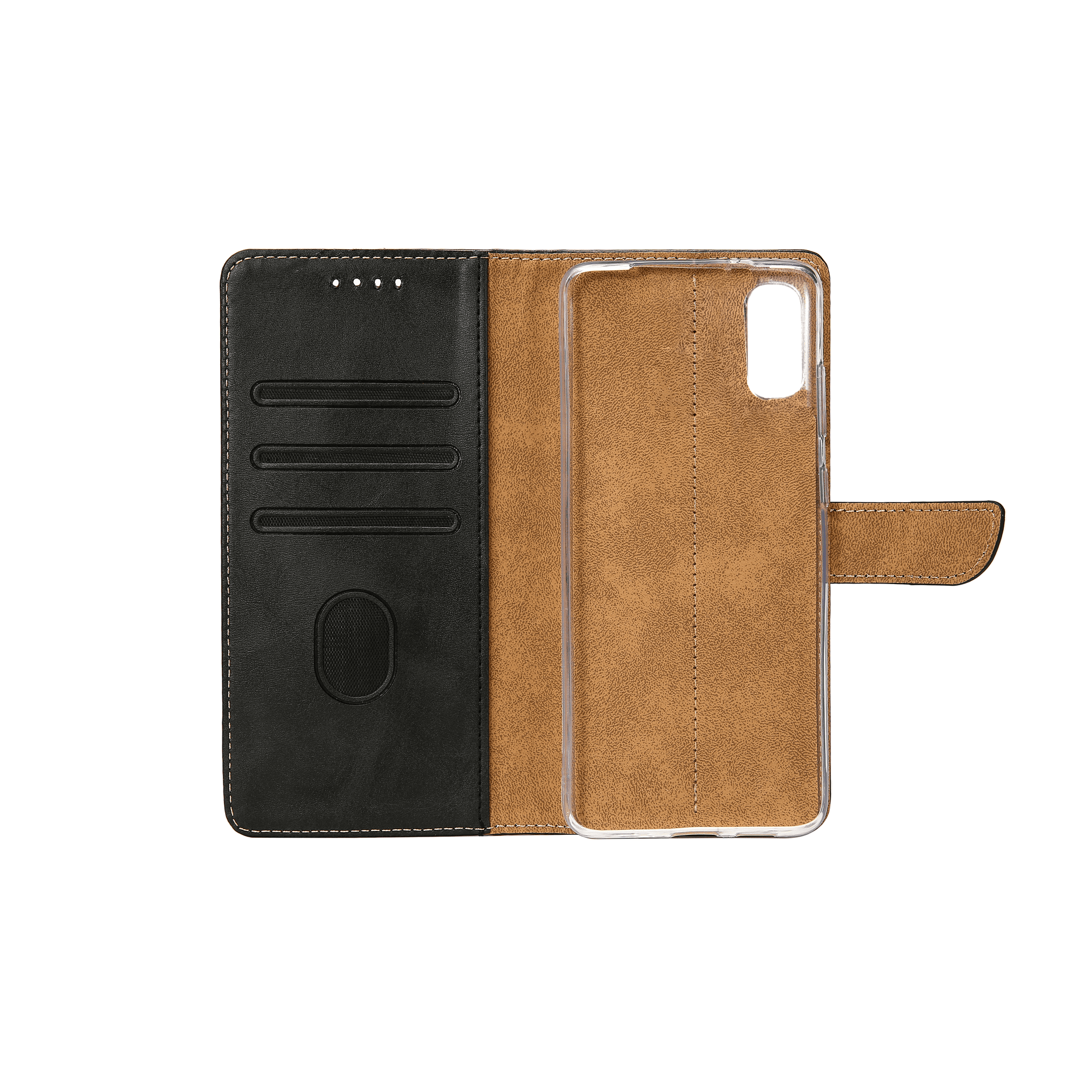 Rixus Bookcase For Apple iPhone X, XS Black