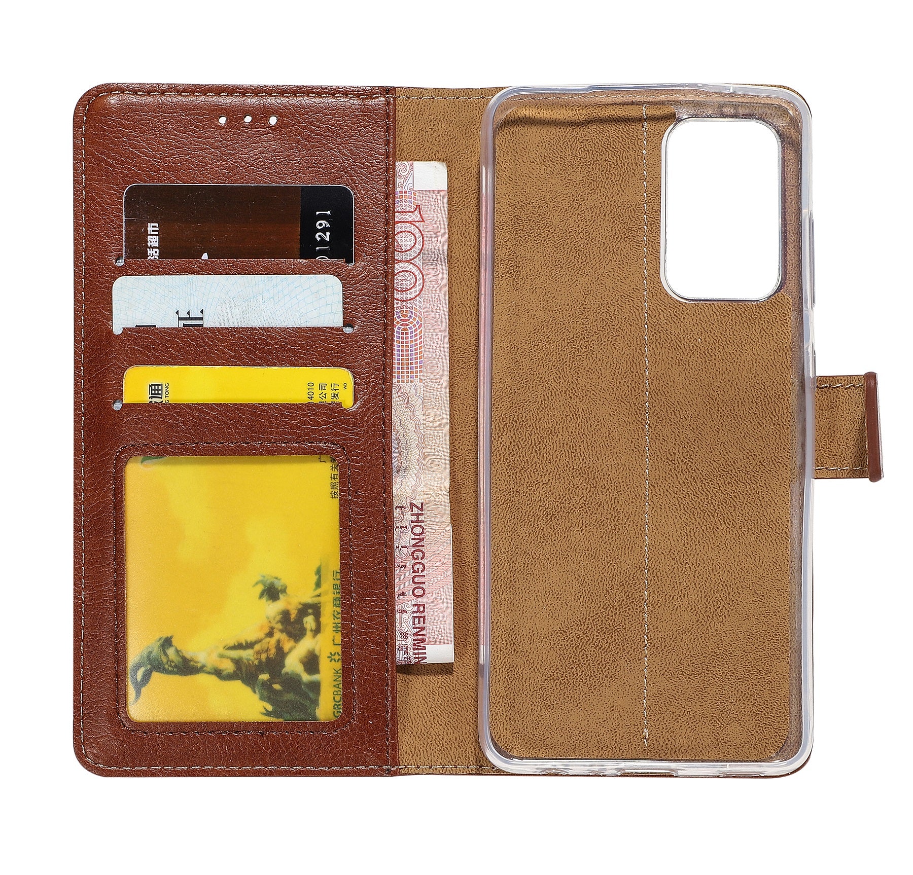 Rixus Bookcase For Samsung Galaxy A10s Brown