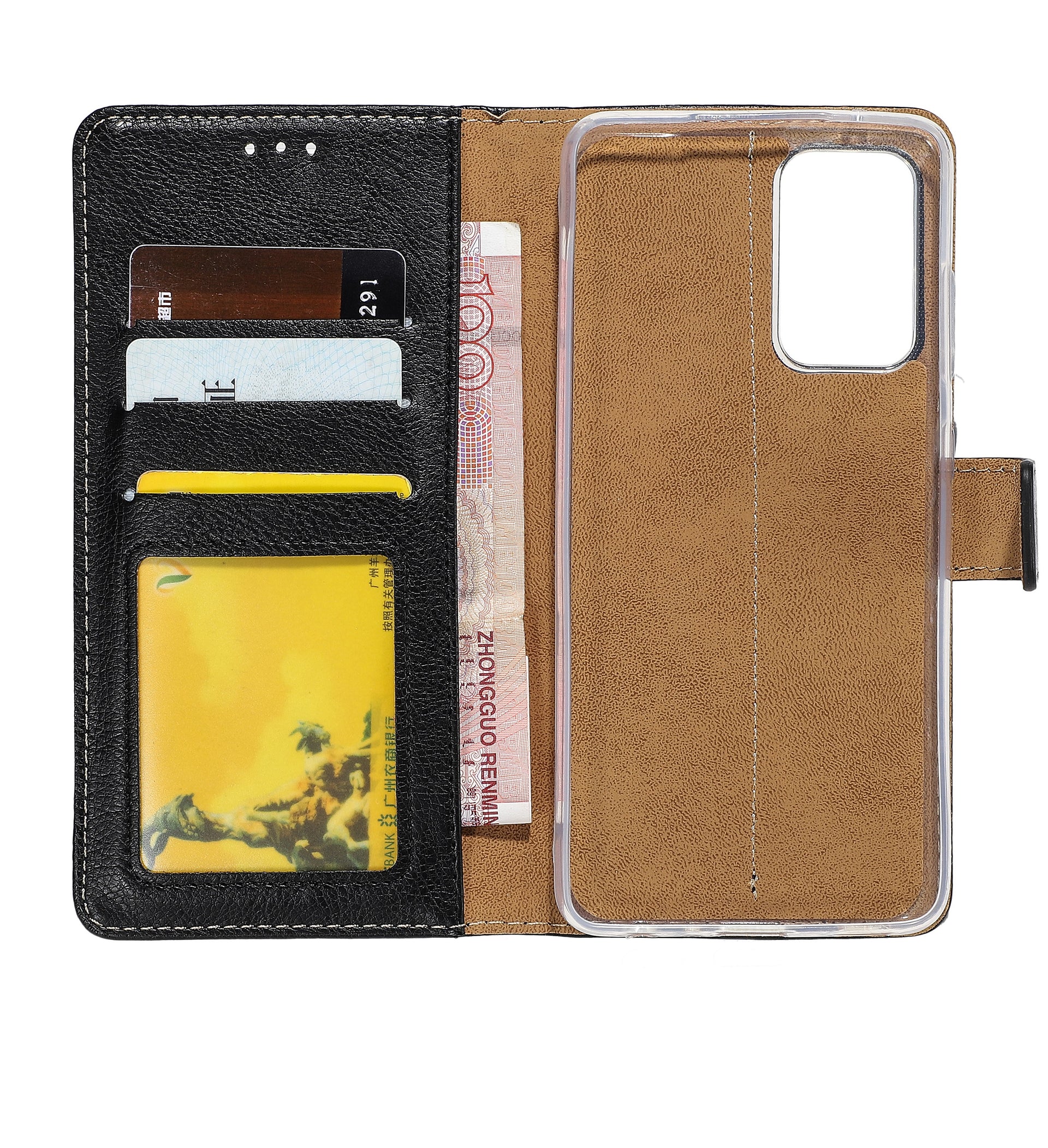 Rixus Bookcase For Samsung Galaxy A20 Black