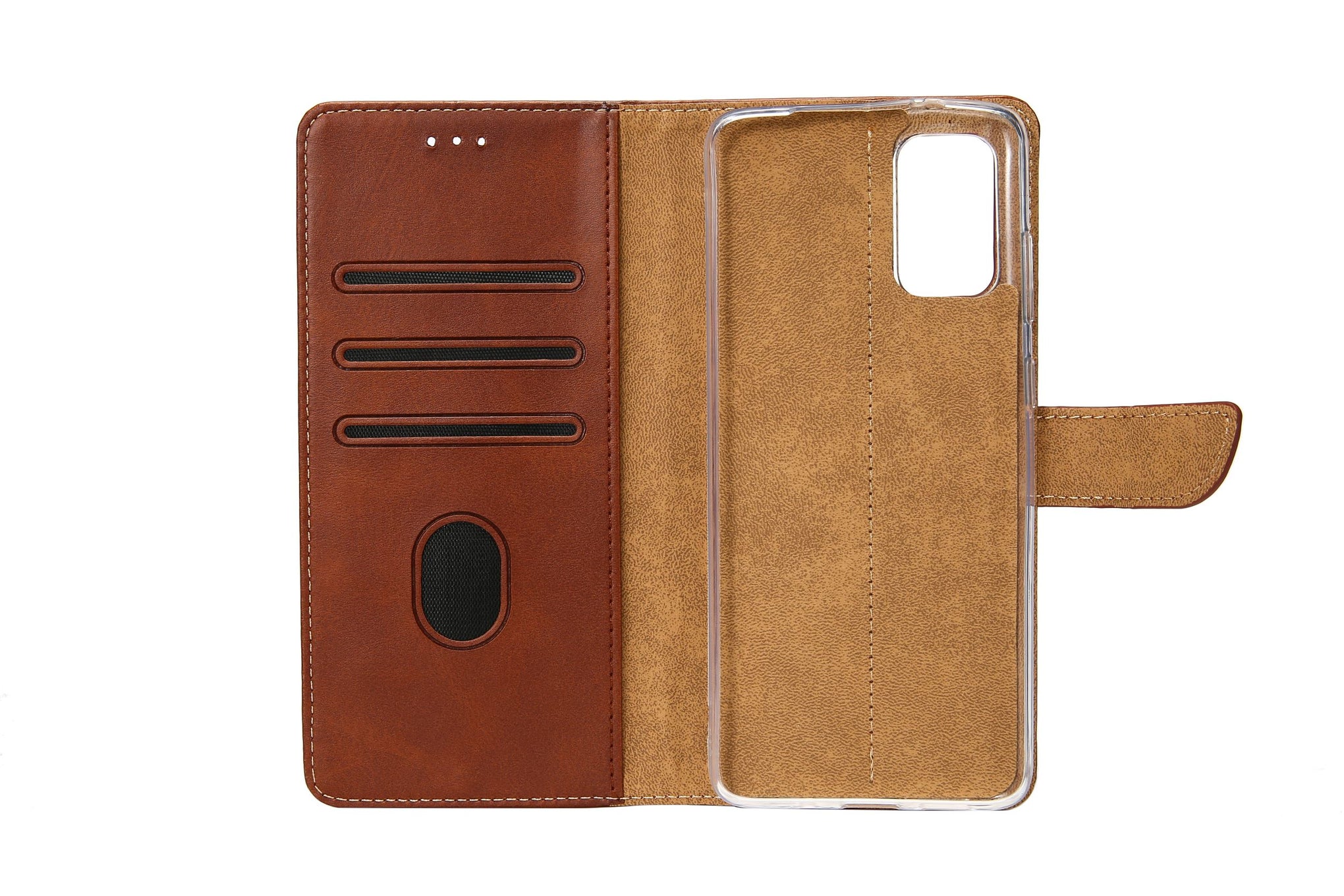 Rixus Bookcase For Samsung Galaxy A20 Brown