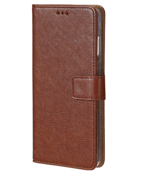 Rixus Bookcase For Samsung Galaxy A20s Brown