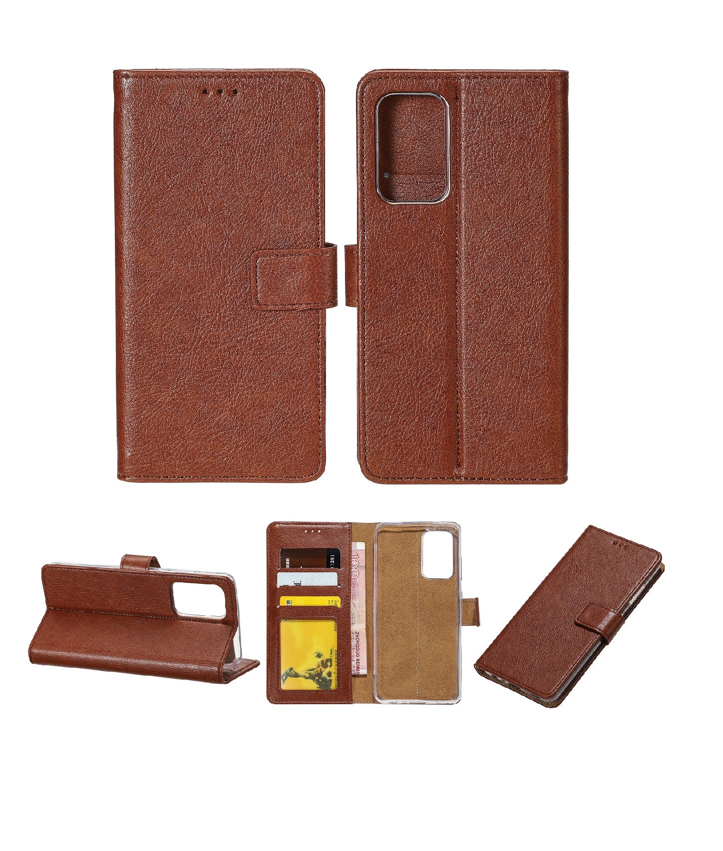 Rixus Bookcase For Samsung Galaxy A20s Brown