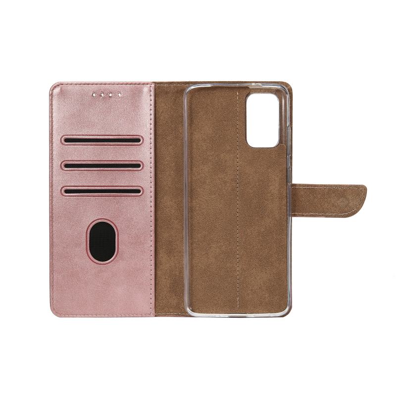 Rixus Bookcase For Samsung Galaxy A41 Pink