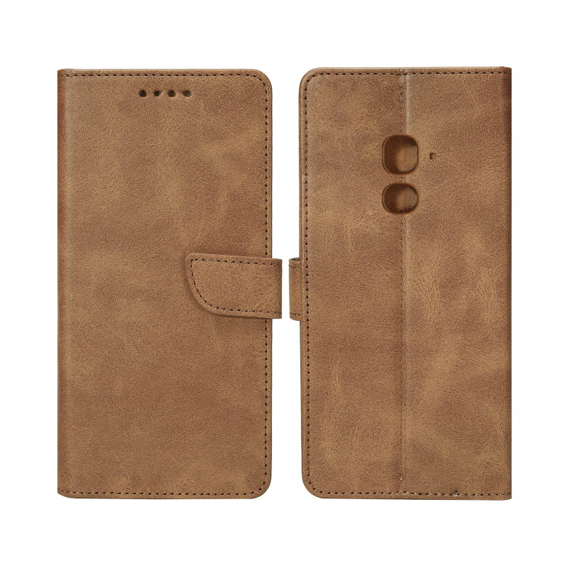 Rixus Bookcase For Samsung Galaxy A8 (2018) Light Brown