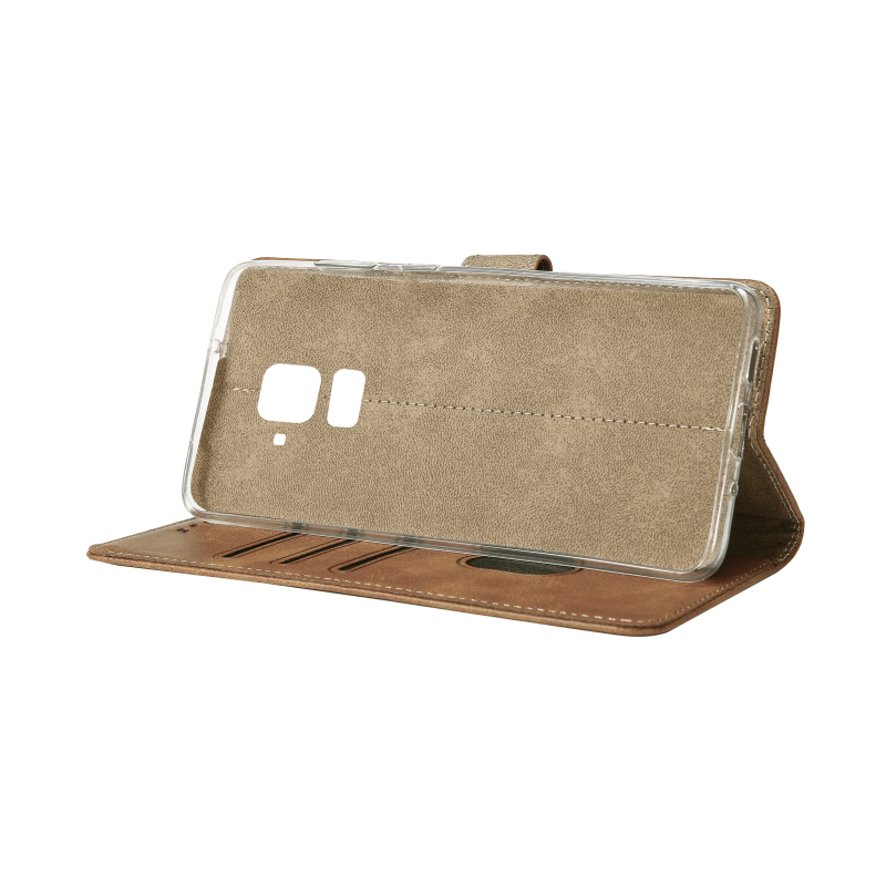 Rixus Bookcase For Samsung Galaxy A8 (2018) Light Brown