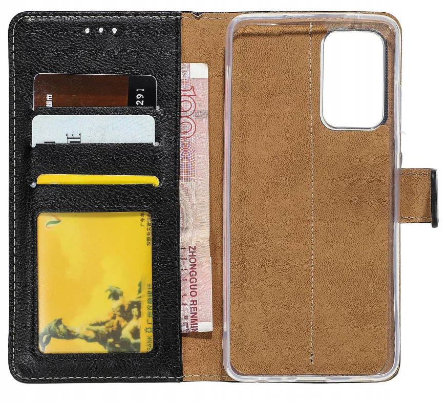 Rixus Bookcase For Samsung Galaxy A90 5G Black